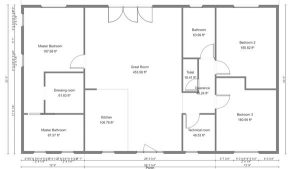 Plan 2d maison spacieuse